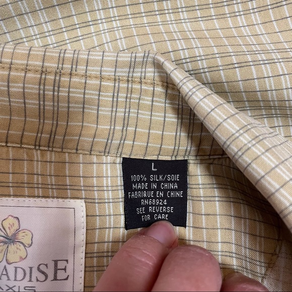 Paradise by Axis 100% Silk Shirt Size L - Picture 6 of 8